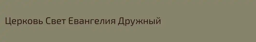 Церковь Свет Евангелия Дружный